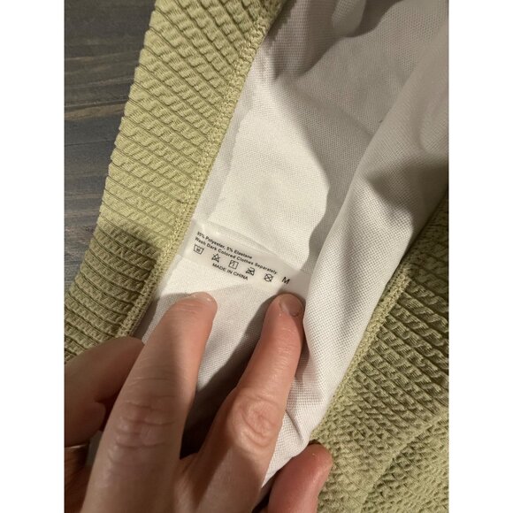 Ribbed Textured High-Waisted Bikini Set In Sage Green Medium Polyester & Elastan - Picture 2 of 4